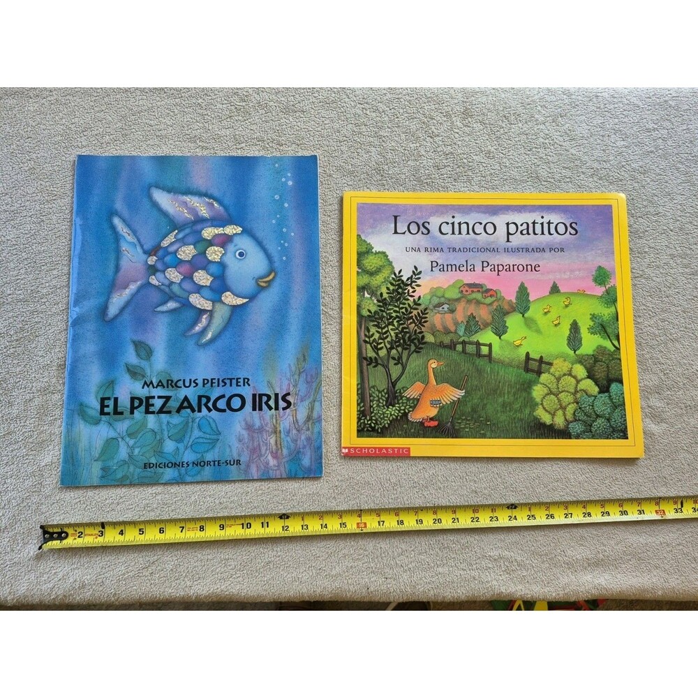 Los Cinco Patitos & El Pez Arco Iris Spanish Big Books Oversized Classroom Lot